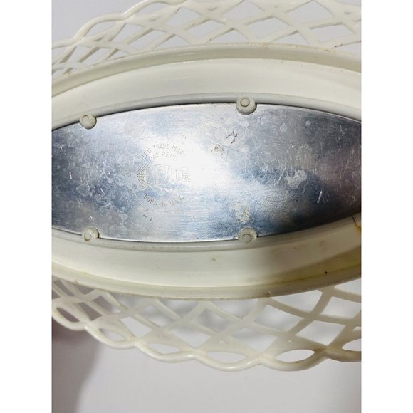 Vintage Plasmetl Basket White Plastic Aluminum Pierced Edge Retro Made In USA - Picture 6 of 7